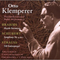 BRAHMS SCHUBERT KLEMPERER - KLEMPERER PERFORMS BRAHMS & SCHUBERT CD