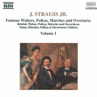 JOHANN STRAUSS - WALTZES POLKAS MARCHES OVERTURES 1 CD