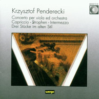 PENDERECKI - CONCERTO FOR VIOLA & ORCHESTRA CD