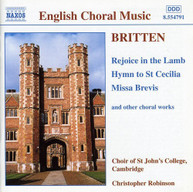 BRITTEN CHOIR ST JOHN'S COLLEGE ROBINSON - ENGLISH CHORAL MUSIC CD