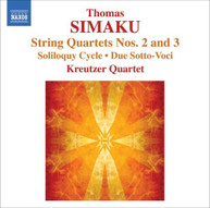 SIMAKU /  KREUTZER QUARTET - STRING QUARTETS NOS. 2 & 3 / SOLILOQUY CYCLE CD