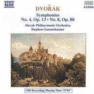 DVORAK /  GUNZENHAUSER / SLOVAK PHILHARMONIC - SYMPHONIES 4 & 8 CD