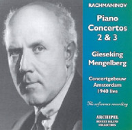 RACHMANINOFF GIESEKING MENGELBERG - PIANO CONCERTOS 2 & 3 CD