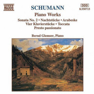 SCHUMANN /  GLEMSER - PIANO WORKS / SONATA 2 / ARABESKE CD