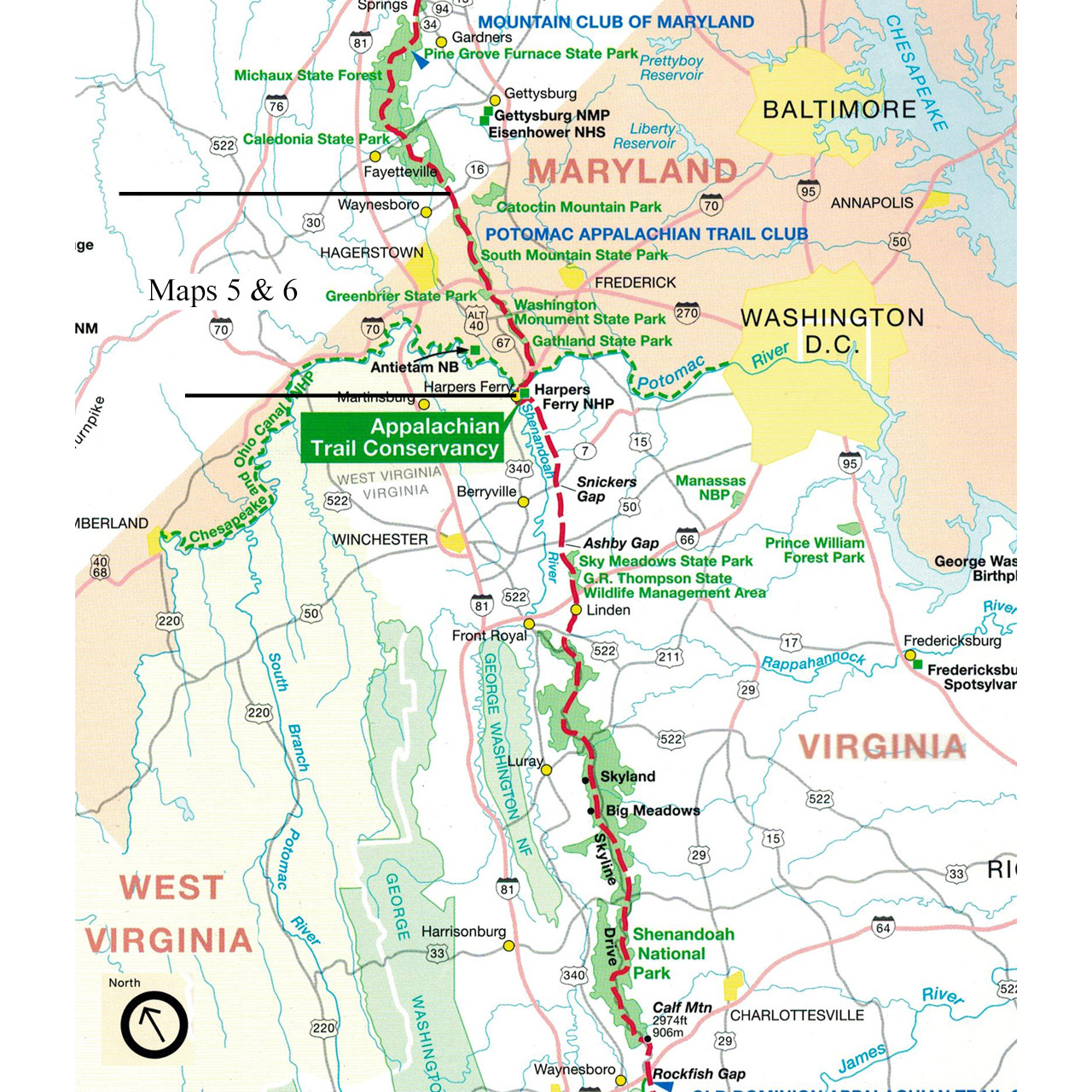 Maryland Map Appalachian Trail Conservancy maryland-map-appalachian-trail-conservancy