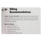 Hikers are provided trail ratings based on scenery, wildlife, seclusion, waterfalls, history, geology, wildflowers, difficulty, views, and accessibility for kids and dogs.