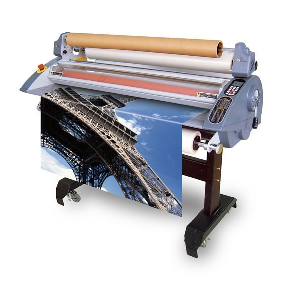•45” laminating width for wide format laminating 
•High quality heated silicone rubber rollers 
•Compact design with included dust cover
•Rear cross cutter and document guides 
•9 programmable memory presets 
•Auto off and standby modes 
•Easy load film supply shafts 
•Mounting up to 5/8” thick 
•Dual hot/cold laminating 
•Emergency safety stops