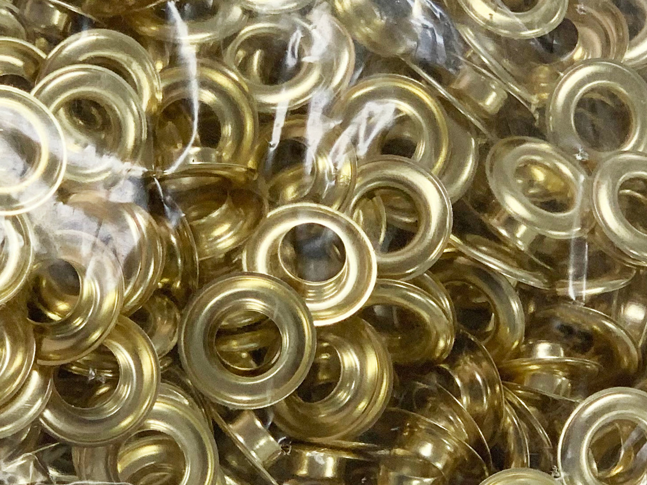 BRASS #4 Grommets & Washers - 1/2" ID (500 Sets) - GVDirect