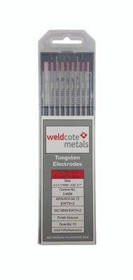 Weldcote Tungsten 3/32x7 2% Thoriated 10Pk - G332X7X2TH - Nippon