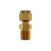 Connector, 1/4" Compression by 1/4" MNPT, Brass