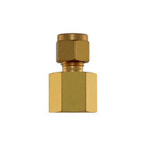 Connector, 1/4" Compression by 1/4" FNPT, Brass