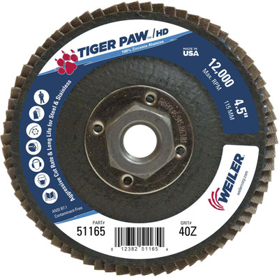 Weiler Tiger Paw HD Flap Disc