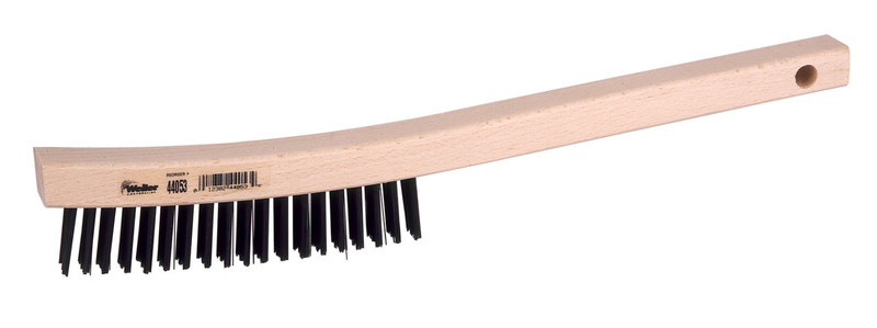 Weiler Wood Handle Scratch Brushes (steel or ss) - Shoe or Curved