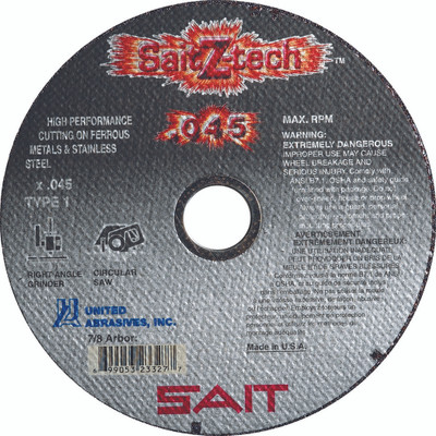 UAI Cutoff Wheel 4-1/2x.045x7/8 TY1 Z-Tech Metal  - 23324