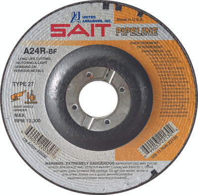 UAI Cutting/Grinding Wheel 4-1/2x1/8x7/8 TY27 Metal  - 22030