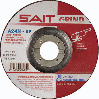 UAI Grinding Wheel 4x1/4x5/8 TY27 Metal  - 20015