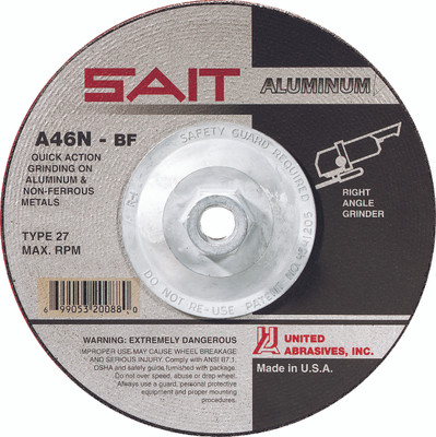 UAI Grinding Wheel 4-1/2x1/4x5/8-11 A46N TY27 Aluminum - 20162