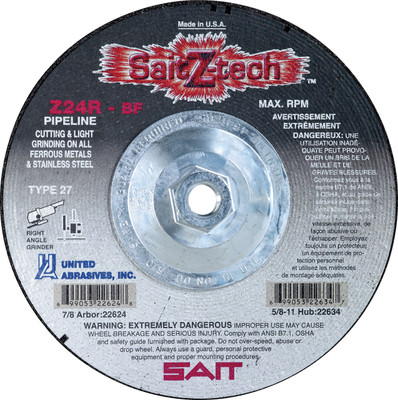 UAI Cutting Wheel 7x1/8x5/8-11 TY27 Z-Tech Metal - 22634