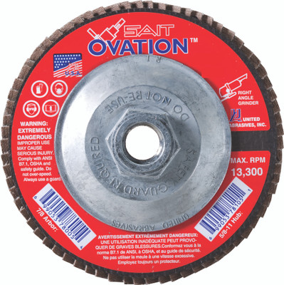 UAI Flap Disc 4-1/2x5/8-11 40GR TY27 High Density Ovation  - 78106