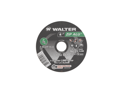 Walter Cutoff Wheel 4-1/2x3/64x7/8 TY 1 Aluminum Zip Alu   -  11U042