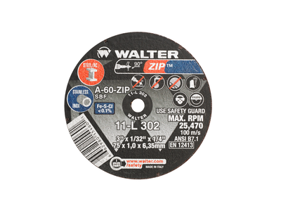 Walter Cutoff Wheel 3x1/32x1/4 TY 1 Zip™ -  11L302