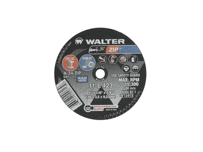 Walter Cutoff Wheel 4x1/8x3/8 TY 1 Zip   -  11L423