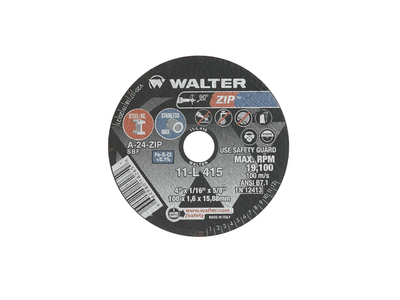 Walter Cutoff Wheel 4x1/16x5/8 TY 1 Zip   -  11L415