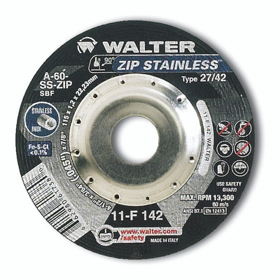 Walter Cutoff Wheel 4-1/2x3/64x7/8 TY 1 Zip Stainless   -  11F142