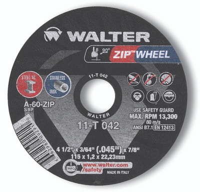 Walter Cutoff Wheel 4-1/2x3/64x7/8 TY 1 Zip   Wheel -  11T042