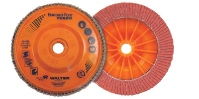 Walter Enduro-Flex Fächerscheiben 4-1/2x5/8-11, Körnung 60, 10 Stück – Mit Eco-Trim Rückseite