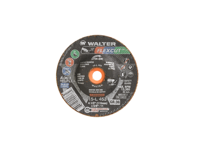 Walter Flap Disc 4-1/2 x 5/8-11 36 Grit Spin-On Flexcut  Flexcut™ -  15L453
