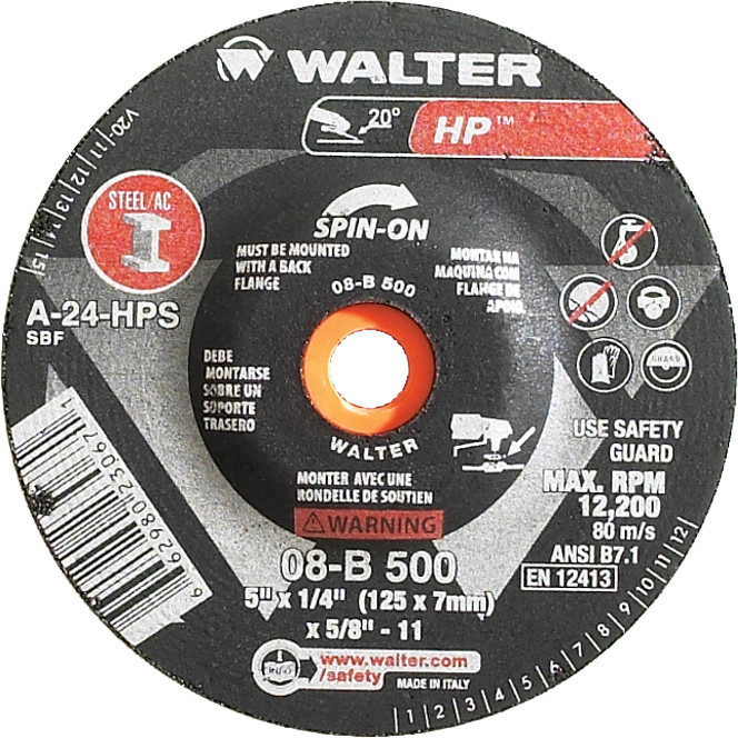 Walter Grinding Wheel 5x1/4x5/8-11 TY 27S Spinon HP - 08B500