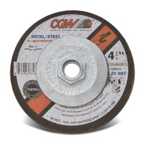 CGW Grinding Wheel 4-1/2x1/4x5/8-11 A24-N-B Steel TY27 Fast Cut - 35623
