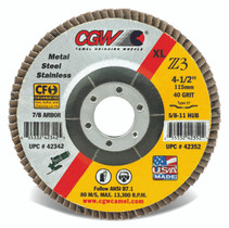 CGW Flap Disc 4-1/2x7/8  T29 Z3 XL 80 Grit Zirconia - 42365