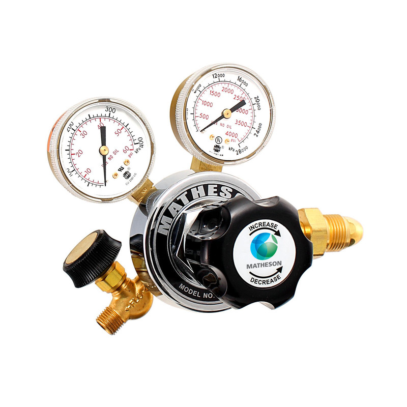 In 3500psi Max 1/4" NPT Details about   Matheson M3539-N/I-S Single Stage Gas Regulator 