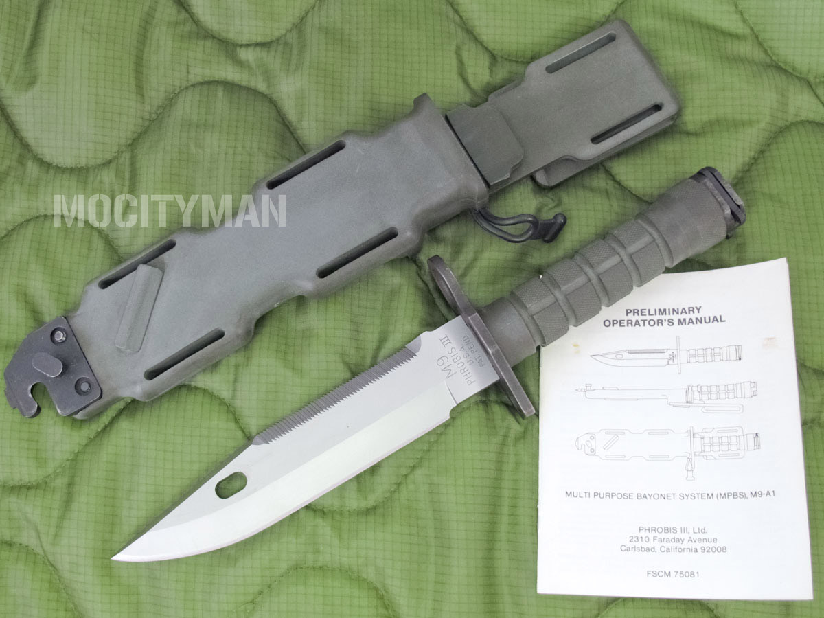 U.S. G.I. M9 Bayonet with Scabbard, Phrobis, Used | Colemans