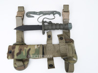 Ontario ASEK Knife with Strap Cutter and OCP Multicam Scabbard - Genuine Military - USA Made (35338)