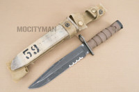 Ontario USMC OKC-3S Bayonet with CRACKED BROKEN Scabbard - Genuine Military - USA Made (16937)