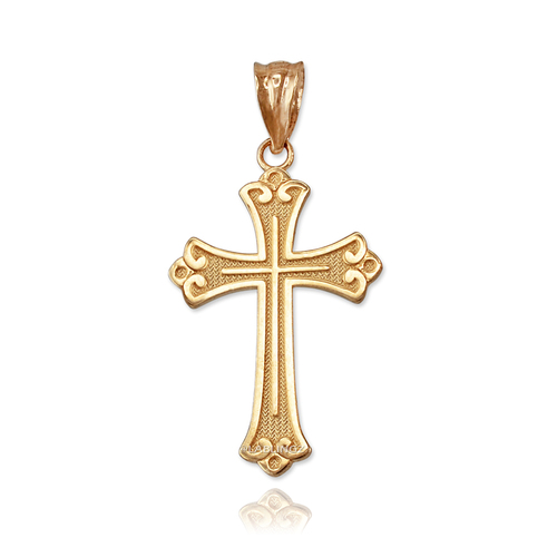 de lis Cross Religious Pendant Necklace