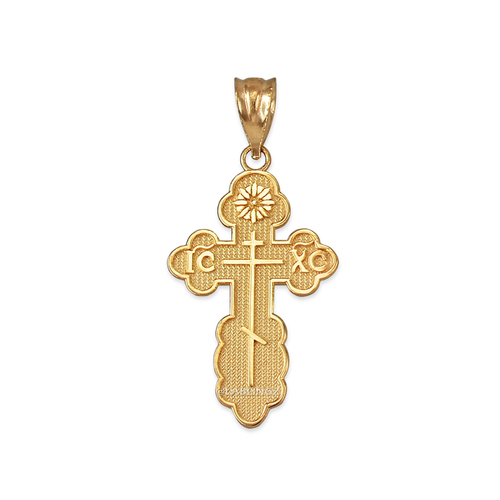 Yellow Gold Eastern Orthodox Cross 