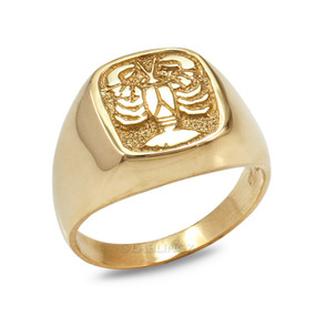Gold Cancer Zodiac Sign Ring