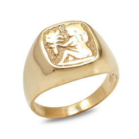 Virgo zodiac ring in gold