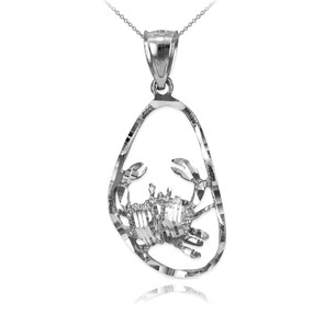 Sterling Silver Cancer Zodiac Sign DC Pendant Necklace