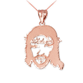 Rose Gold  Jesus Face DC Charm Necklace