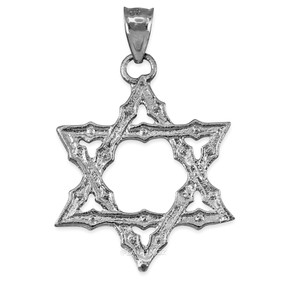 Sterling Silver Jewish Star of David Reversible Pendant