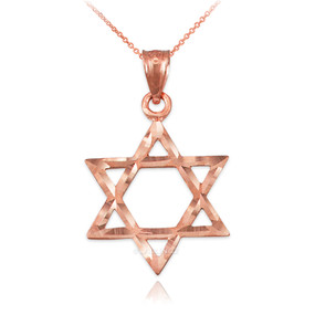 Rose Gold Jewish Star of David DC Charm Necklace