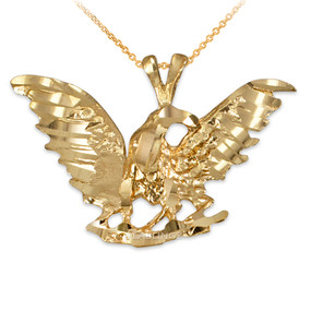 Yellow Gold Raven DC Pendant Necklace