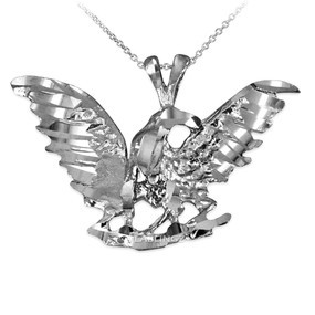 White Gold Raven DC Pendant Necklace