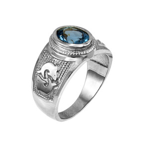 Pisces zodiac ring in silver