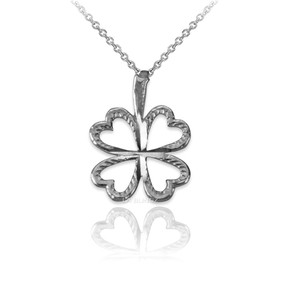 Sterling Silver Tiny Irish Shamrock Clover DC Charm Necklace
